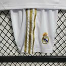 Conjunto Kit Infantil Real Madrid Home 2011/12 - Adidas Retrô - Branca/Dourada