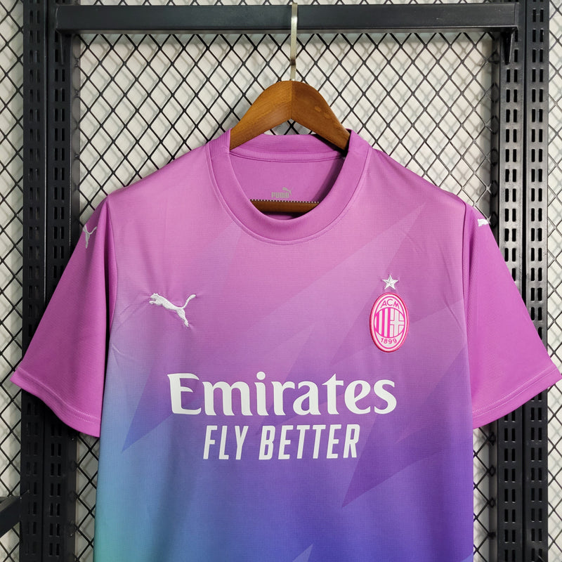 Camisa Milan Third 2023/24 - Puma Torcedor Masculina - Rosa/Verde