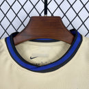 Conjunto Kit Infantil Barcelona Away 2025/26 - Torcedor - Bege/Preta