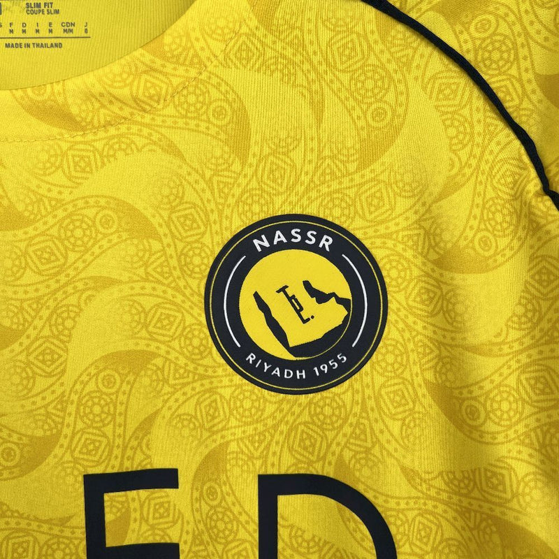 Camisa Al-Nassr Home 2025/26 - Adidas Torcedor Masculina - Amarela/Azul