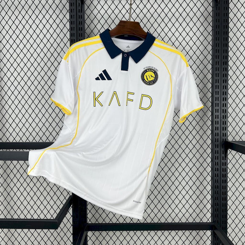 Camisa Al-Nassr 2025/26 - Adidas Torcedor Masculina - Branca/Amarela
