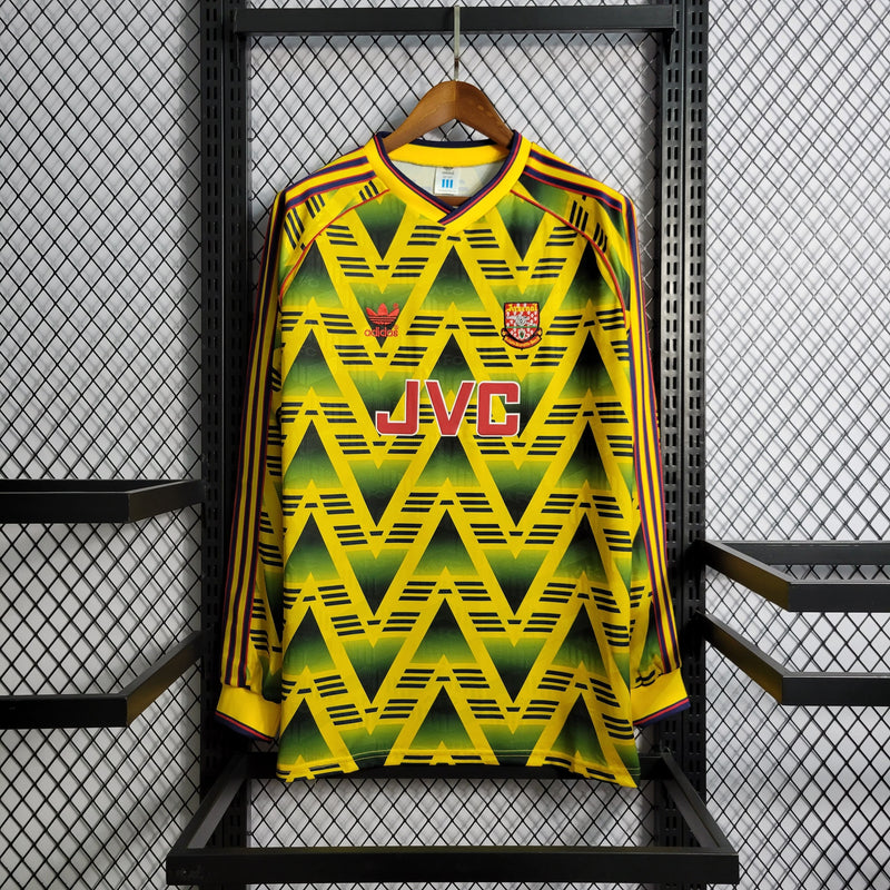 Camisa Manga Longa Arsenal 1991/93 - Adidas Retrô Masculina - Amarela/Preta