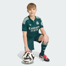 Conjunto Kit Infantil Pronta Entrega Real Madrid Away 2026/27 - Adidas Torcedor - Verde/Branca