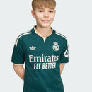 Conjunto Kit Infantil Pronta Entrega Real Madrid Away 2026/27 - Adidas Torcedor - Verde/Branca
