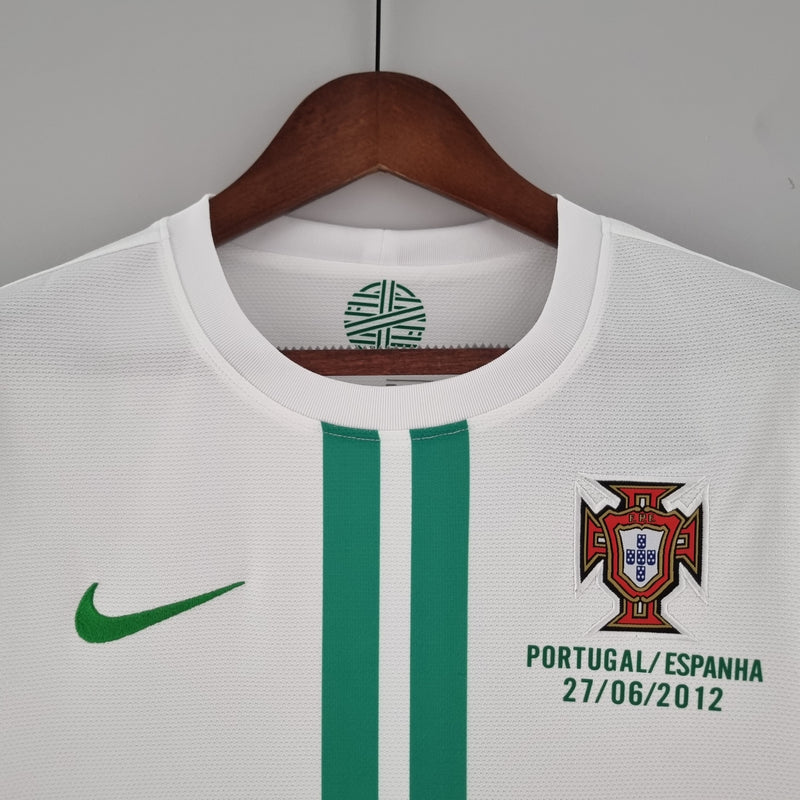 Camisa Manga Longa Seleção Portugal Away 2012 - Nike Retrô Masculina - Branca/Vermelha