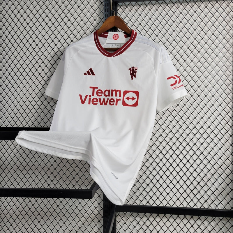 Camisa Manchester United Third 2023/24 - Adidas Torcedor Masculina - Branca/Vermelha