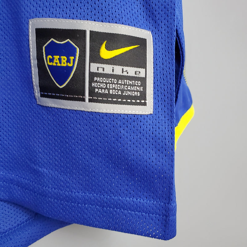 Camisa Manga Longa Boca Juniors Home 2003/04 - Nike Retrô Masculina - Azul/Amarela