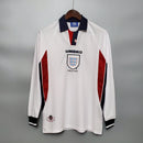 Camisa Manga Longa Seleção Inglaterra Home 1998 - Umbro Retrô Masculina - Branca