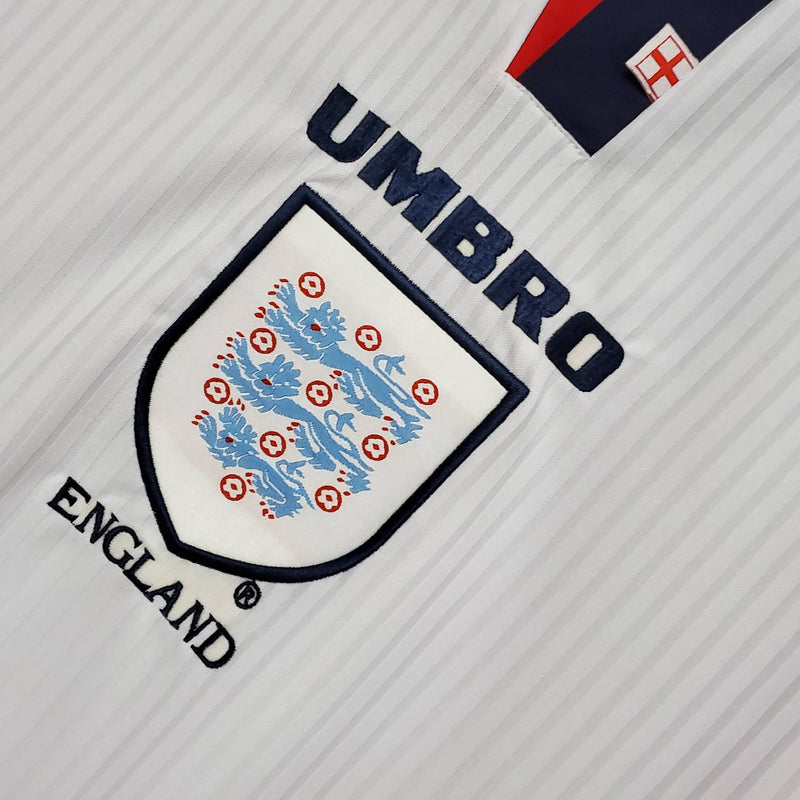 Camisa Manga Longa Seleção Inglaterra Home 1998 - Umbro Retrô Masculina - Branca