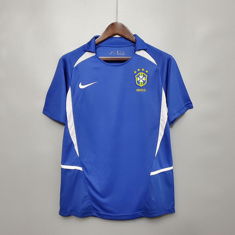 Camisa Seleção Brasileira Away 2002 - Nike Retrô Masculina - Azul/Branca