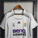 Camisa Pronta Entrega Real Madrid Home 2006/07 - Adidas Retrô Masculina - Branca/Cinza