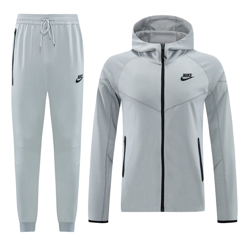 Kit Conjunto Nike Tech Fleece - Jaqueta e Calça- Cinza/Preta