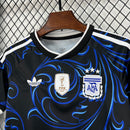 Conjunto Kit Infantil Seleção Argentina Away 2026/27 - Adidas Torcedor - Preta/Azul