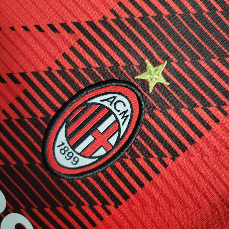 Kit Infantil AC Milan Home 2023/24 - Puma Torcedor - Vermelha/Preta