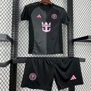Conjunto Kit Infantil Inter Miami Away 2025/26 - Adidas Torcedor - Preta/Rosa