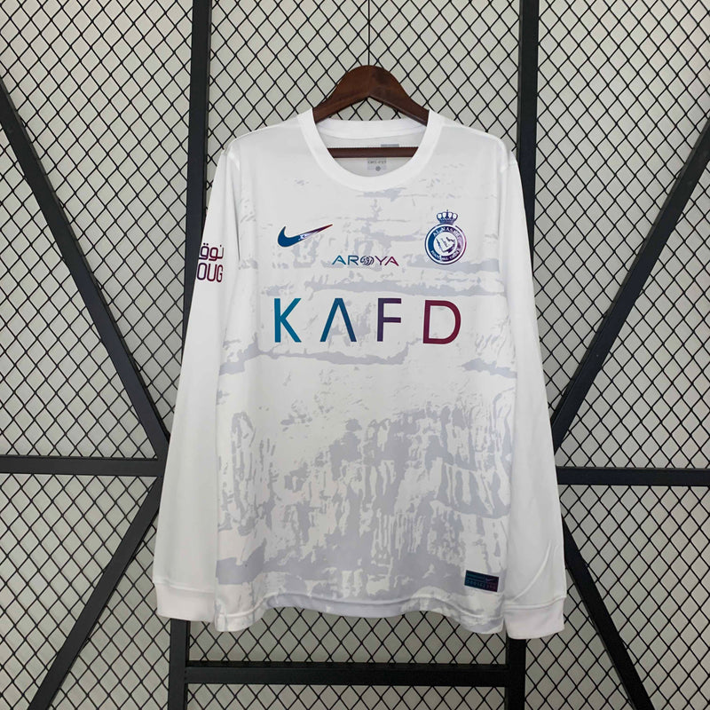 Camisa Al-Nassr Manga Longa Third 2023/24 - Nike Torcedor Masculina - Branca