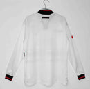 Camisa Manga Longa Manchester United Away 1998/99 - Umbro Retrô Masculina - Branca/Preta