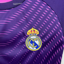 Conjunto Kit Infantil Real Madrid Goleiro 2025/26 - Adidas Torcedor - Rosa/Roxa