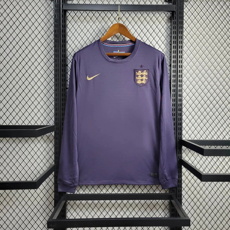 Camisa Manga Longa Seleção Inglaterra Away 2024/25 - Nike Torcedor Masculina - Azul/Dourada