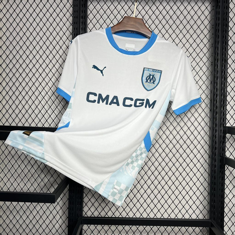 Camisa Olympique Marseille Home 2024/25 - Puma Torcedor Masculina - Branca/Azul