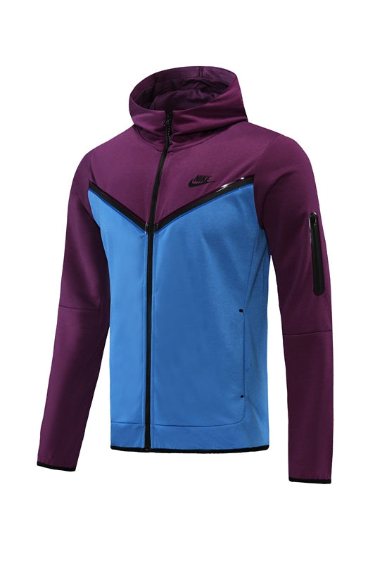 Kit Conjunto Nike Tech Fleece - Jaqueta e Calça- Bordo/Azul