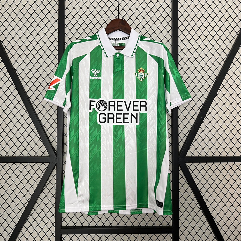Camisa Real Betis Home 2024/25 - Hummel Torcedor Masculina - Verde/Branca