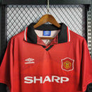 Camisa Manchester United Home 1994/96 - Umbro Retrô Masculina - Vermelha/Preta