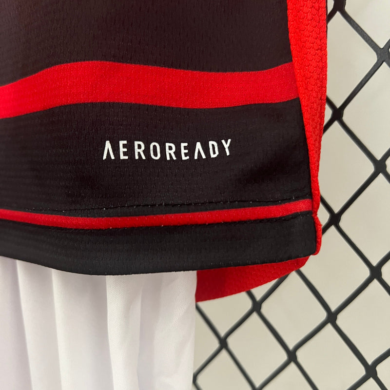 Kit Infantil Flamengo Home 2024/25 - Adidas Torcedor - Vermelha/Preta