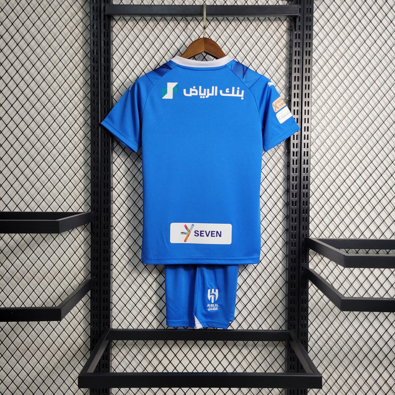 Kit Infantil Al-Hilal Home 2023/24 - Puma Torcedor - Azul/Branca