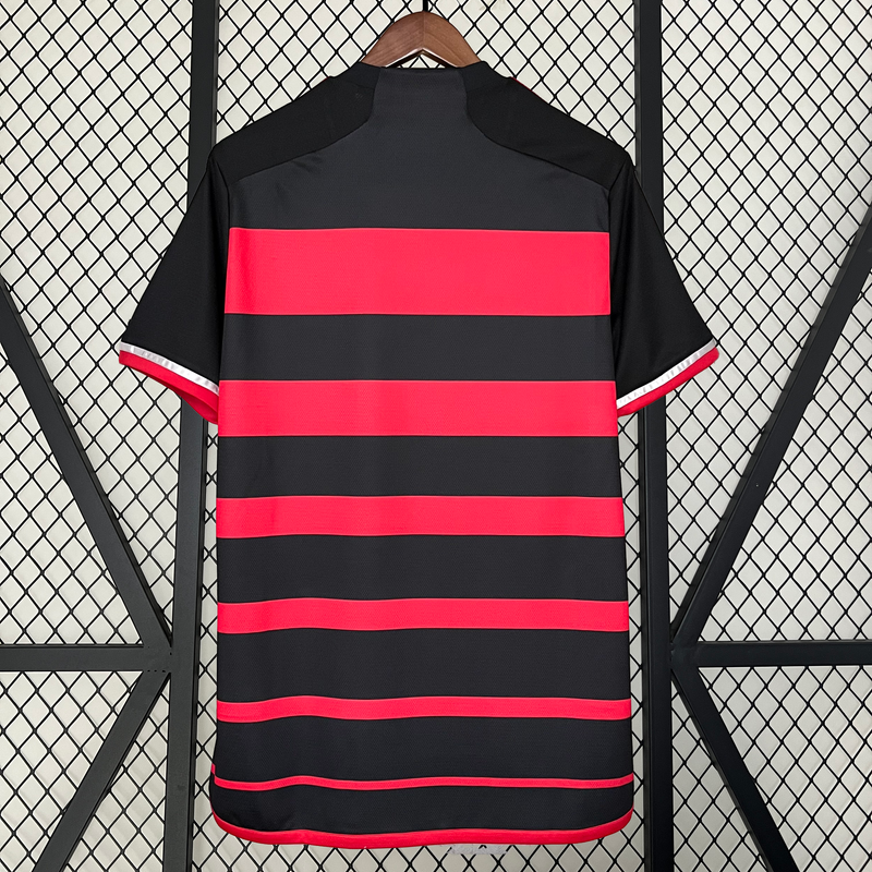 Camisa Flamengo Home  2024/25 - Adidas Torcedor Masculina - Vermelha/Preta