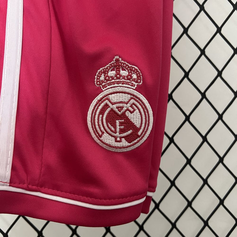 Kit Infantil Real Madrid Away 2014/15 - Adidas Retrô - Rosa