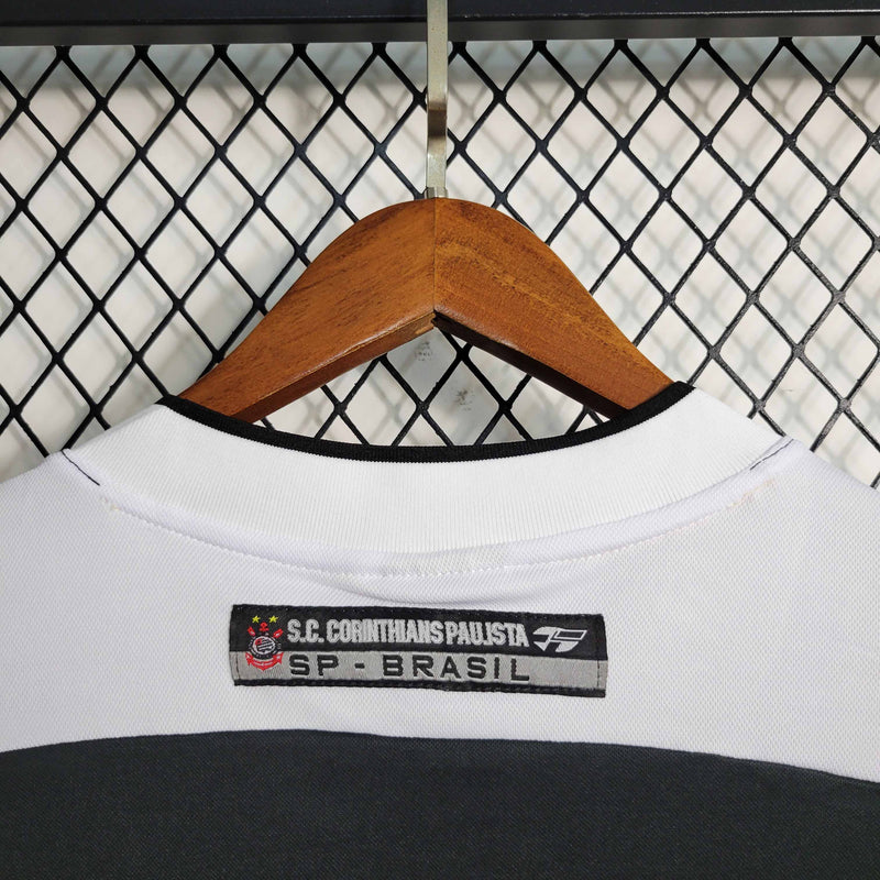 Camisa Corinthians Away 2000/01 - Topper Retrô Masculina - Preta/Branca
