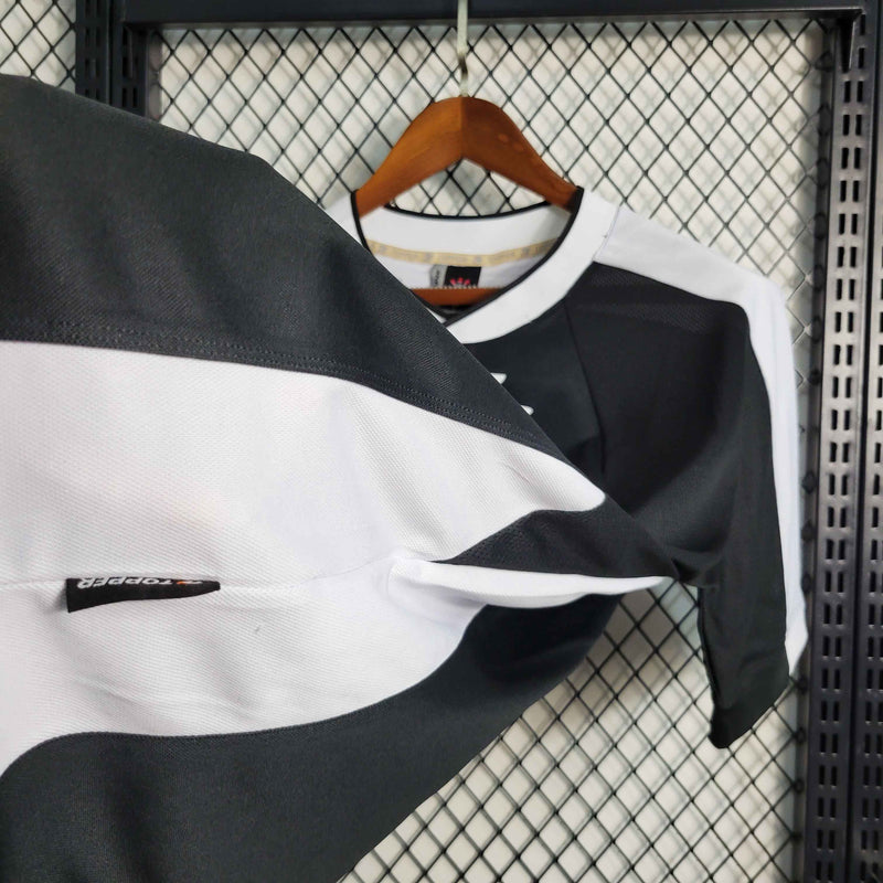 Camisa Corinthians Away 2000/01 - Topper Retrô Masculina - Preta/Branca