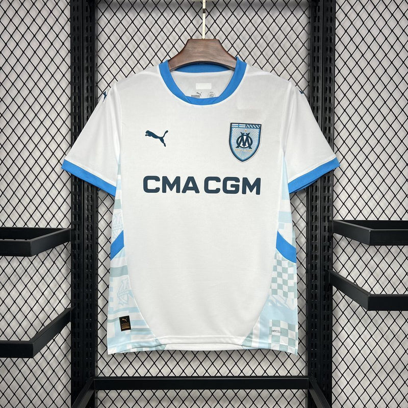 Camisa Olympique Marseille Home 2024/25 - Puma Torcedor Masculina - Branca/Azul