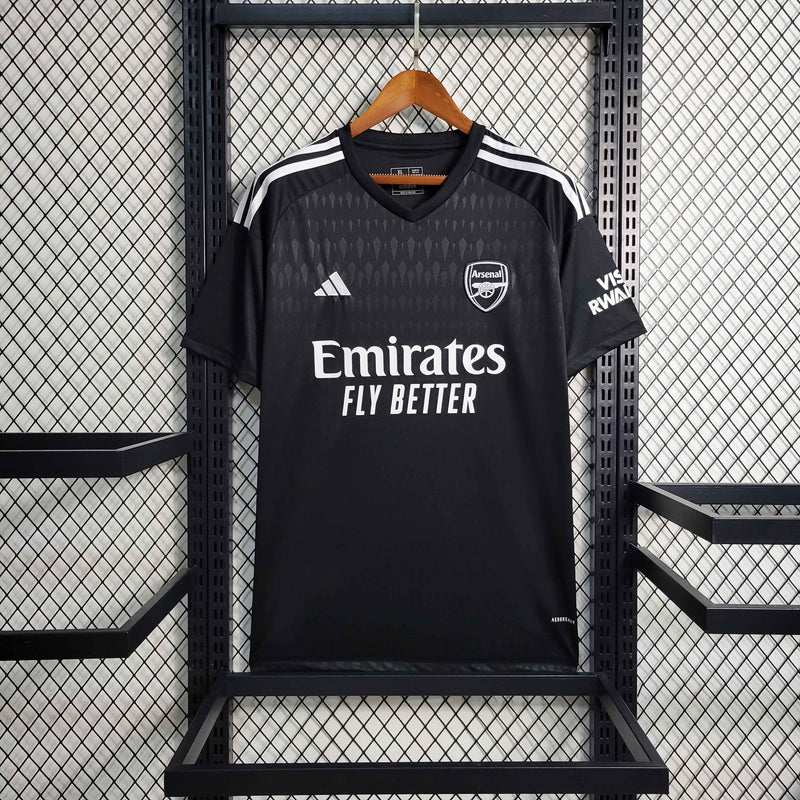 Camisa Arsenal Goleiro 2023/24 - Adidas Torcedor Masculina - Preta/Branca