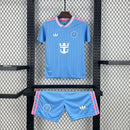 Conjunto Kit Infantil Inter Miami Third 2025/26 - Adidas Torcedor - Azul/Rosa