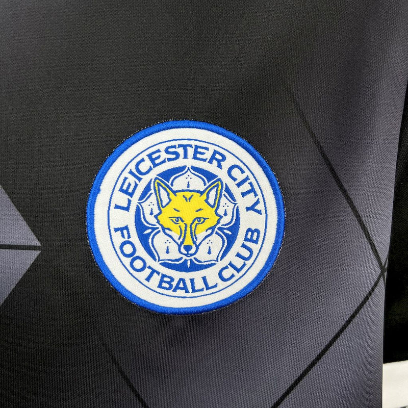 Camisa Leicester City Away 2015/16 - Puma Retrô Masculina - Preta/Branca