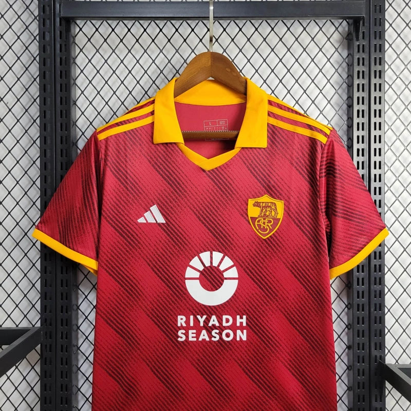 Camisa Roma 2024/25 - Adidas Torcedor Masculina - Vermelha/Amarela