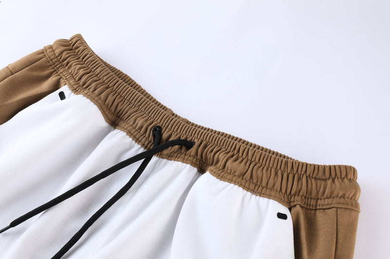 Kit Conjunto Nike Tech Fleece - Jaqueta e Calça- Caramelo/Branca