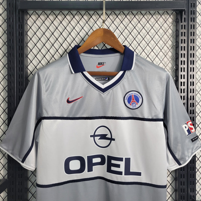 Camisa PSG Away 2000 - Nike Retrô Masculina - Cinza/Branca