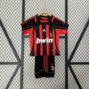Conjunto Kit Infantil AC Milan Home 2006/07 - Adidas Retrô - Preta/Vermelha