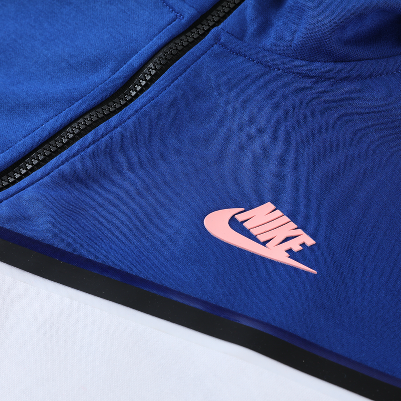 Kit Conjunto Nike Tech Fleece - Jaqueta e Calça- Azul/Branca