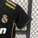 Conjunto Kit Infantil Real Madrid Away 2011/12 - Adidas Retrô - Preta/Dourada