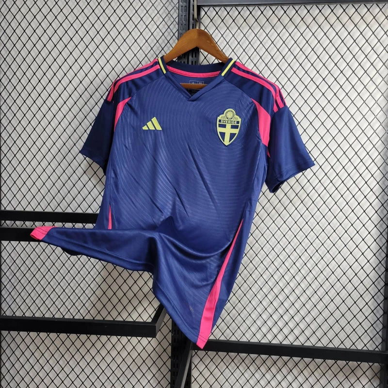 Camisa Seleção Suécia Away 2024/25 - Adidas Torcedor Masculina - Azul/Vermelha