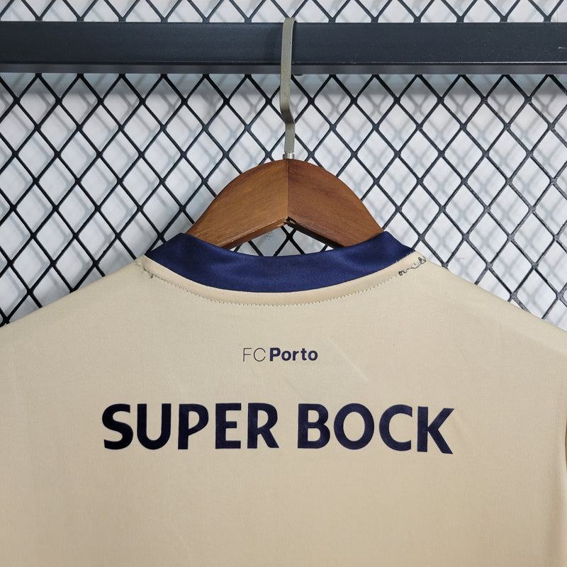 Kit Infantil Porto Away 2023/24 - New Balace Torcedor - Bege/Preta