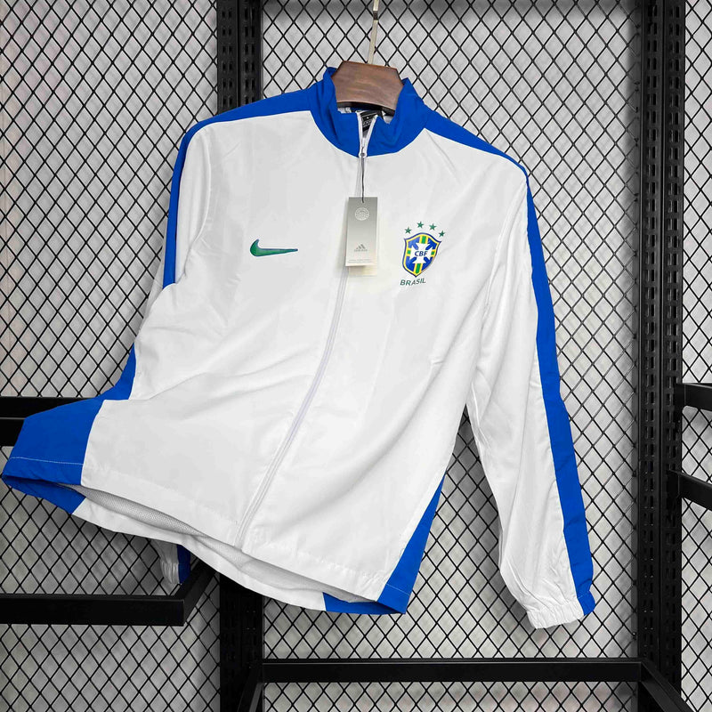 Jaqueta Corta Vento Seleção Brasil Nike - Branca/Azul