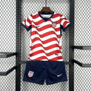 Conjunto Kit Infantil Seleção EUA Home 2026/27 - Nike Torcedor - Branca/Vermelha