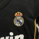 Conjunto Kit Infantil Real Madrid Away 2011/12 - Adidas Retrô - Preta/Dourada