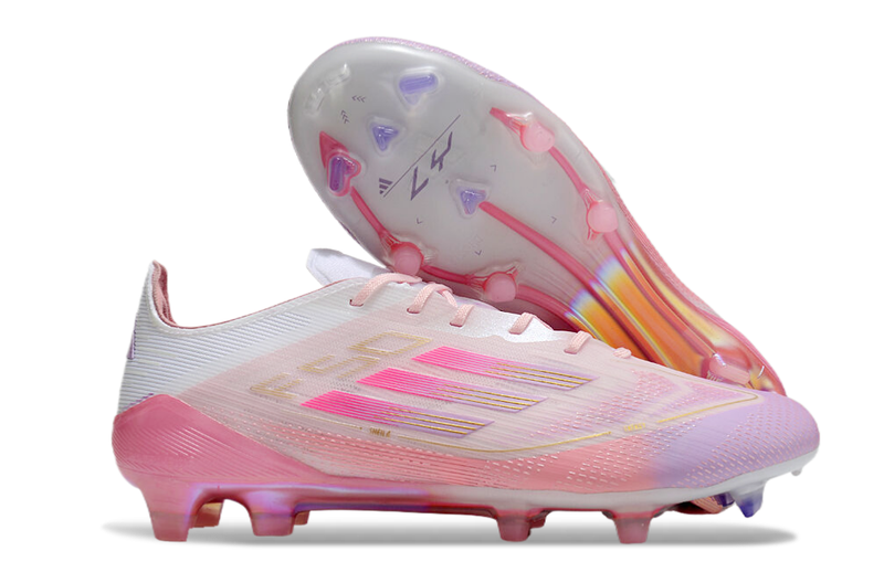 Chuteira F50 - Adidas Yamal FG - Bege/Rosa