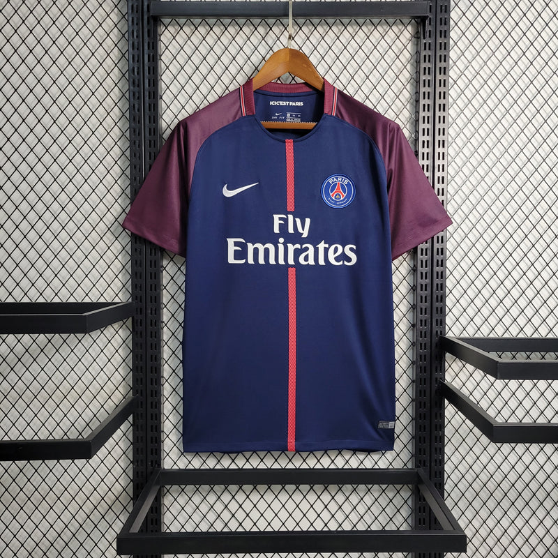 Camisa PSG Home 2017/18 - Nike Retrô Masculina - Azul/Bordo